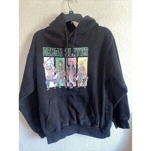 DEMON SLAYER HOODIE BLACK SWEATER ANIME vintage M Men Cartoon 90s Grunge Punk